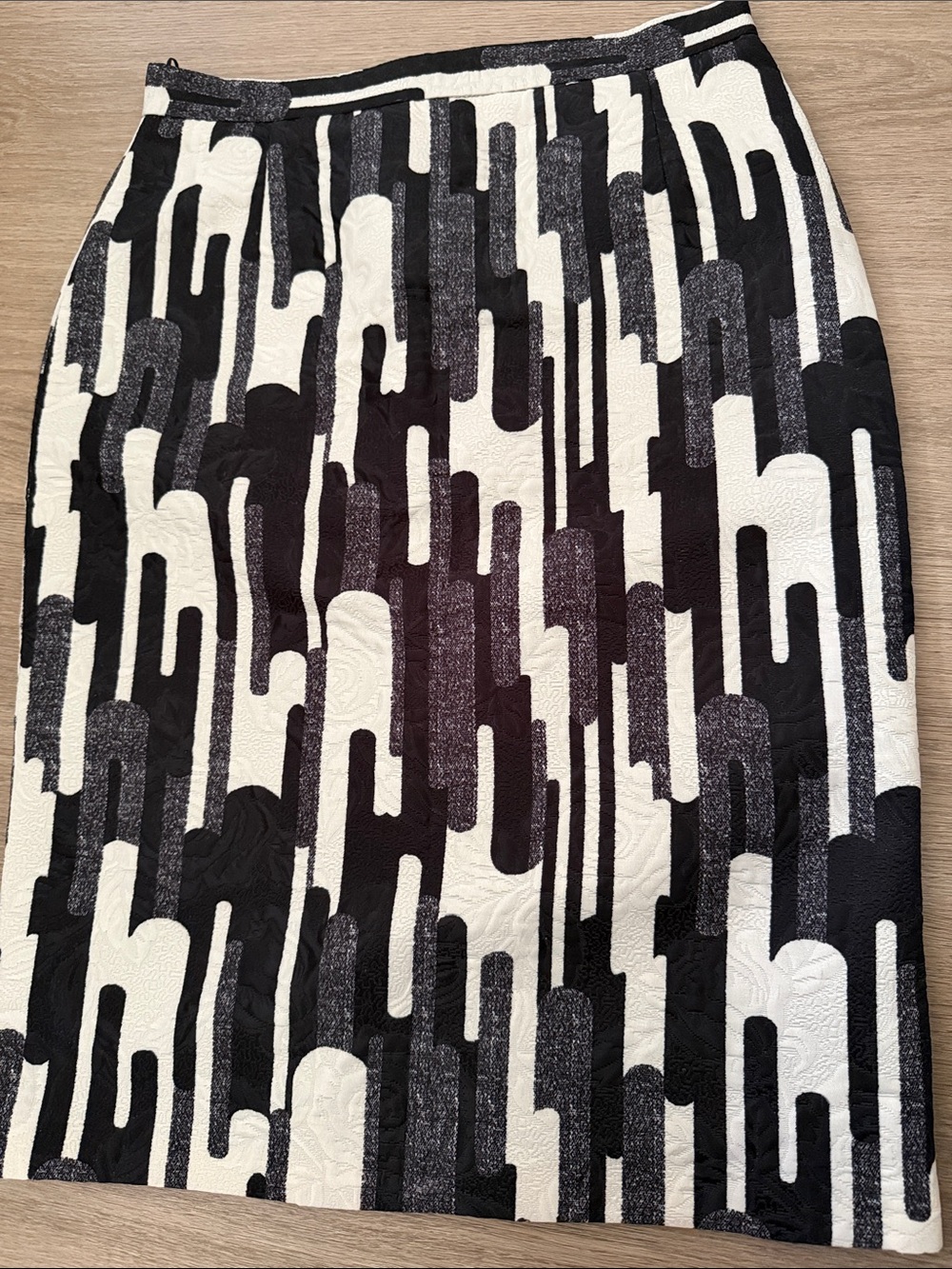 Blugirl Blumarine pencil skirt IT 46 Black White Textured Made in Italy